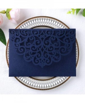 5.12 x 7.2 Inches 20 PCS Tri-Fold Laser Cut Wedding Invitation Pocket with Envelopes for Wedding Bridal Shower Engagement Bir...