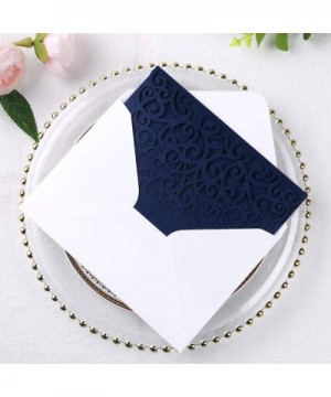 5.12 x 7.2 Inches 20 PCS Tri-Fold Laser Cut Wedding Invitation Pocket with Envelopes for Wedding Bridal Shower Engagement Bir...