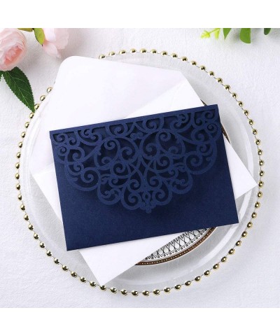 5.12 x 7.2 Inches 20 PCS Tri-Fold Laser Cut Wedding Invitation Pocket with Envelopes for Wedding Bridal Shower Engagement Bir...