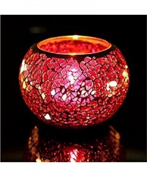 Chinese Handmade Colorful Mosaic Glass Tealight Candle Holder Tealight Votive Holder for Wedding Home Christmas Decoration (C...