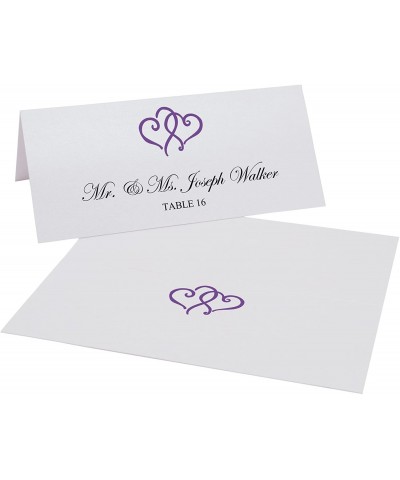 Linked Hearts Printable Place Cards- Purple- Set of 60 (10 Sheets)- Laser & Inkjet Printers - Perfect for Wedding- Parties- a...