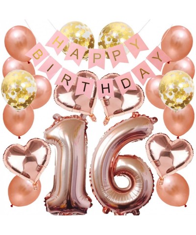 16th Birthday Decorations - 16th Birthday Decorations Rose Gold 16th Rose Gold Balloons 40 inch Pink and Gold Happy Birthday ...