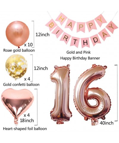 16th Birthday Decorations - 16th Birthday Decorations Rose Gold 16th Rose Gold Balloons 40 inch Pink and Gold Happy Birthday ...