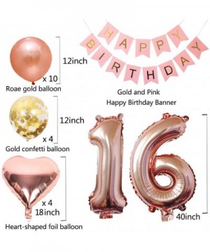 16th Birthday Decorations - 16th Birthday Decorations Rose Gold 16th Rose Gold Balloons 40 inch Pink and Gold Happy Birthday ...