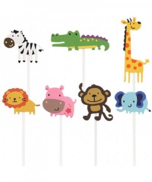 35 Pcs Jungle Safari Animal Cupcake Toppers Picks- Zoo Animal Cupcake Cake Toppers Picks for Kids Birthday Party- Baby Shower...