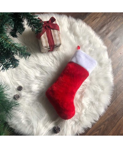 Christmas Stockings 2 Pcs 20 inches Large Classic Red and White Extra Thick Plush Velvet Stocking for Family Holiday Xmas Par...