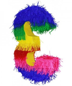 Colorful Number Three Pinata - Mexican Piñata - Handmade in Mexico - 3 - C318ELOHRM4 $15.45 Piñatas