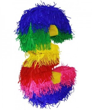 Colorful Number Three Pinata - Mexican Piñata - Handmade in Mexico - 3 - C318ELOHRM4 $15.45 Piñatas