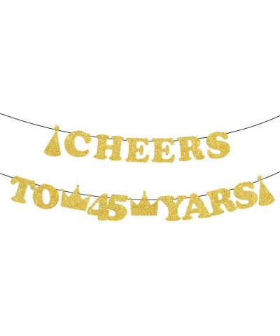 Cheers to 45 Years Banner Celebration 45 Years Old- 45th Birthday Hanging Bunthing Party Decorations - C018YSOMLI0 $6.17 Banners