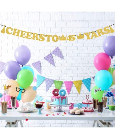 Cheers to 45 Years Banner Celebration 45 Years Old- 45th Birthday Hanging Bunthing Party Decorations - C018YSOMLI0 $6.17 Banners