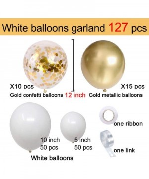 White and Gold Balloons Garland 127 pcs Confetti Metallic Latex Balloons kit for Anniversary Birthday Christmas Graduation or...
