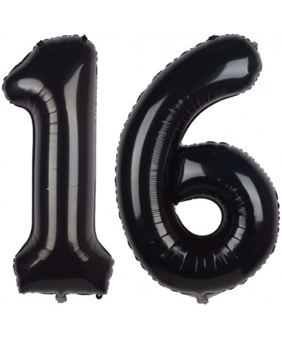 40 inch Black 16 Number Jumbo Foil Mylar Helium Balloons - Party Decoration Supplies Balloons - Great for 16th Birthday or 16...