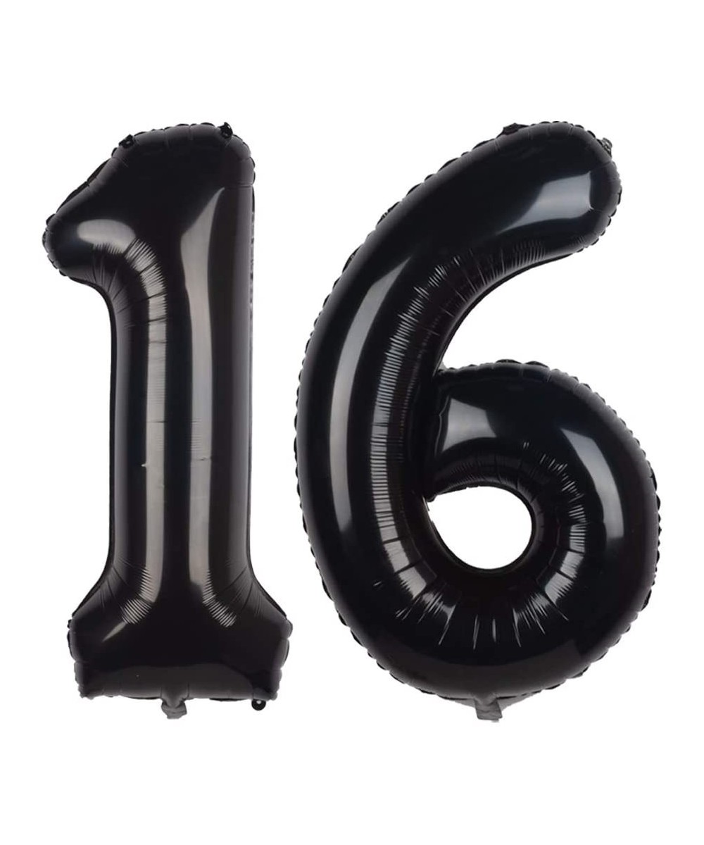 40 inch Black 16 Number Jumbo Foil Mylar Helium Balloons - Party Decoration Supplies Balloons - Great for 16th Birthday or 16...