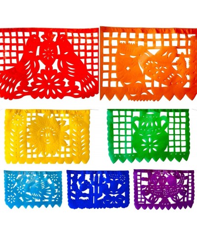 Mexican Fiesta Papel Picado Banner 2 Pack- Paper (33 Feet) Medium Size Rainbow Party Streamers - C718ZTZZMED $6.62 Banners & ...