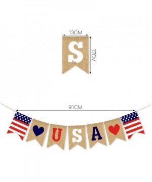 Burlap USA Banner American Independence Day Party Supplies 4th of July Mantel Fireplace Decoration - CR196Y2GLRT $6.36 Banner...