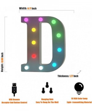 Letter Lights USB Powered Light up Letters with Remote- 16 Color Changing Marquee Letter Lights Multicolor Colors for Home Ba...