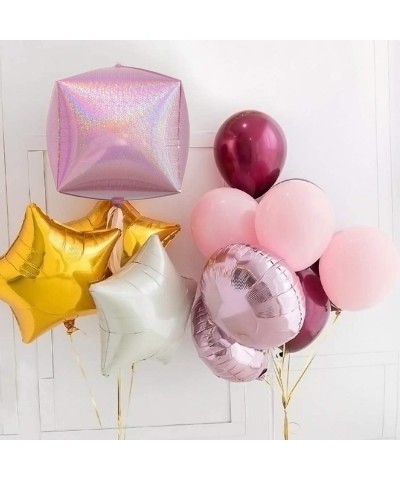 4D Balloons 5Pcs 24 inch Holographic Laser Mylar Foil Balloons Square Sphere Foil Balloon- Great for Birthday Wedding Party B...