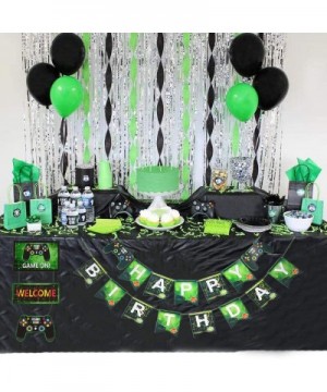 Video Game Party Supplies HAPPY BIRTHDAY Gaming Banner- GAME ON Welcome Hanging Decor and 32 Pcs Gamer Themed Balloons for Ki...