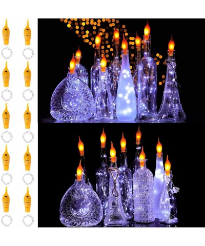 10 Pack 20 LED Wine Lights with Cork Flickering Battery Lights in Bottles Waterproof Fairy String Lights for Wine Bottle Cork...