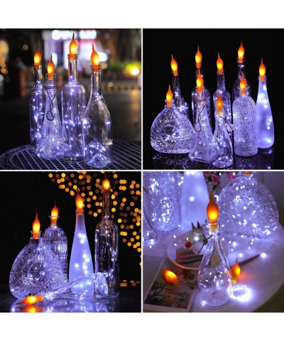 10 Pack 20 LED Wine Lights with Cork Flickering Battery Lights in Bottles Waterproof Fairy String Lights for Wine Bottle Cork...