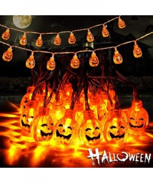 Halloween Decor Pumpkin String Lights- 13 feet 30 LEDs Battery Operated Halloween Light- Outdoor Halloween Decoration for Pat...
