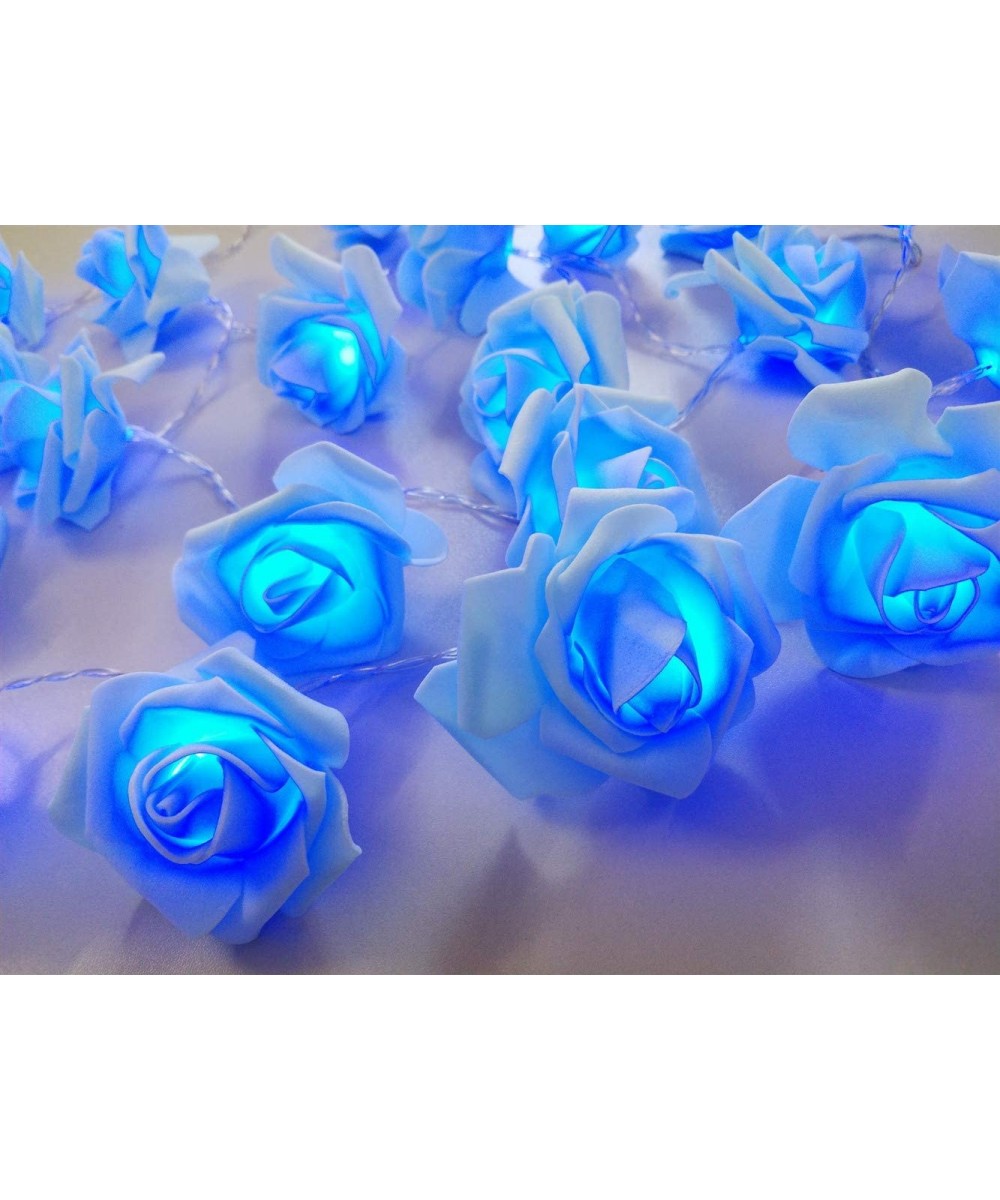 LED Rose Flower String Lights Battery Operated for Wedding Home Party Birthday Festival Indoor Outdoor Decorations (6.6ft 20L...