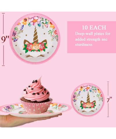 Unicorn Birthday Party Supplies Decorations Set- Serves 10- Unicorn Birthday Packs Includes Flatware- Spoons- Forks- Plates- ...