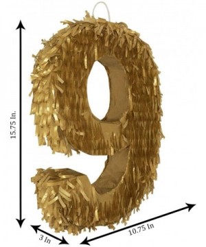 Golden Number Small Pinata Limited Edition Perfect for a Birthday- Anniversary- Classy Celebration- Centerpiece- Decor (Numbe...