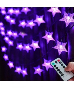 50 LED Purple String Lights w/ Timer- Battery Operated Star Fairy Lights for Halloween Decoration - Purple - CM18UWNO6ET $11....