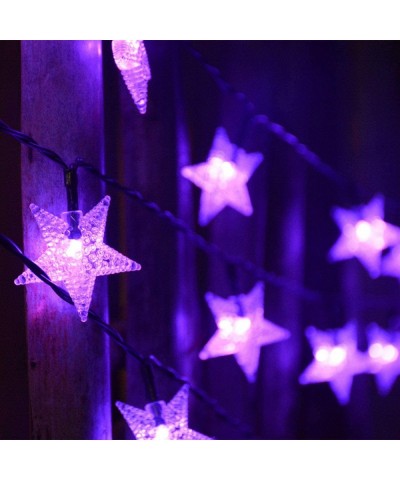 50 LED Purple String Lights w/ Timer- Battery Operated Star Fairy Lights for Halloween Decoration - Purple - CM18UWNO6ET $11....