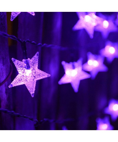 50 LED Purple String Lights w/ Timer- Battery Operated Star Fairy Lights for Halloween Decoration - Purple - CM18UWNO6ET $11....