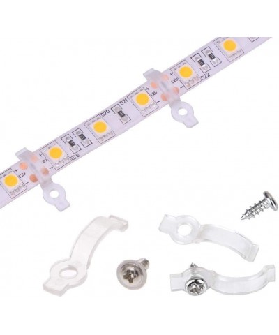 100 Pack LED Strip Light Mounting Brackets- Fixing Clips with 100 Screws Included (Ideal for 8mm Wide IP65 Waterproof Strip L...