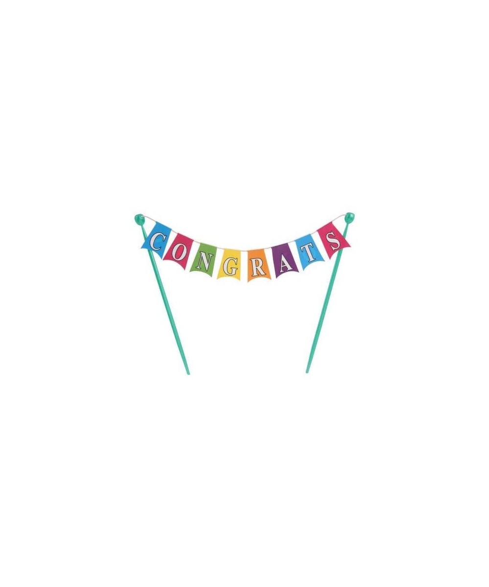 Congratulations Banner Cake Layon Topper - C218XTTISR0 $5.64 Cake & Cupcake Toppers