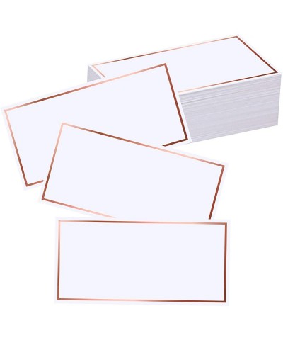 50 Pcs Rose Gold Foil Border Place Cards Name Tags Seating Cards Blank Place Cards White Cards Reserved Cards Perfect for Wed...
