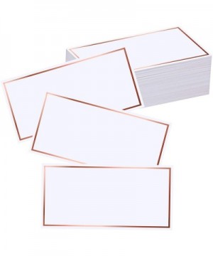 50 Pcs Rose Gold Foil Border Place Cards Name Tags Seating Cards Blank Place Cards White Cards Reserved Cards Perfect for Wed...