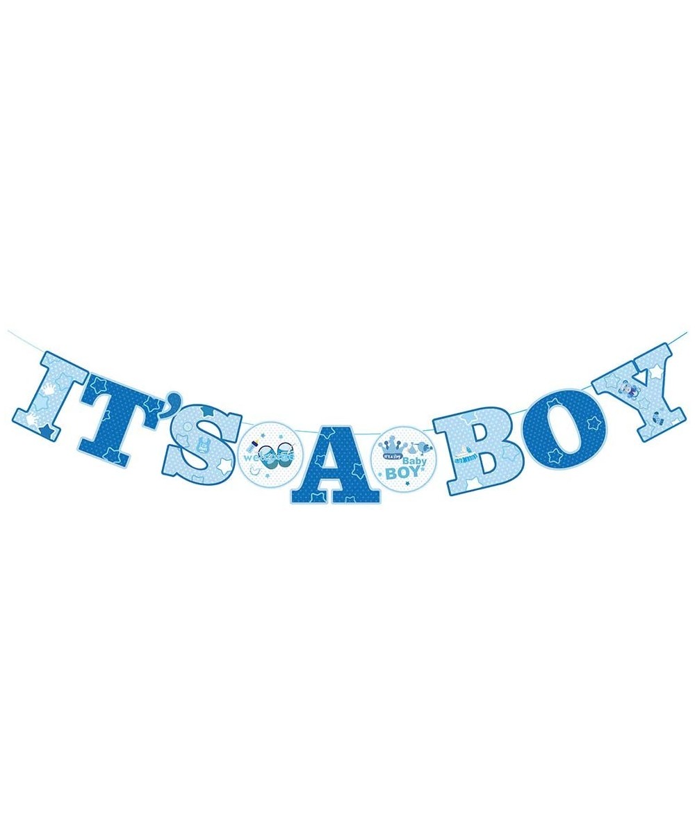 It's A BOY Banner Welcome Boy Baby Shower Party Decoration - C518TWTWI0S $5.61 Banners & Garlands