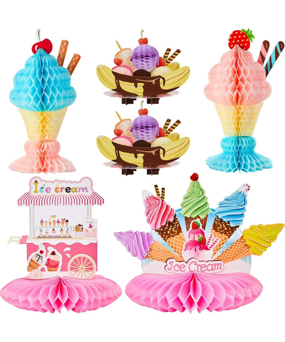 6 Pieces Ice Cream Centerpiece Ice Cream Cart Centerpiece Banana Split Centerpieces Ice Cream Decorations for Ice Cream Theme...