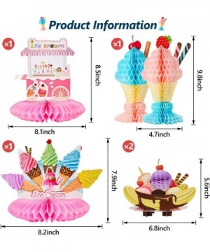 6 Pieces Ice Cream Centerpiece Ice Cream Cart Centerpiece Banana Split Centerpieces Ice Cream Decorations for Ice Cream Theme...