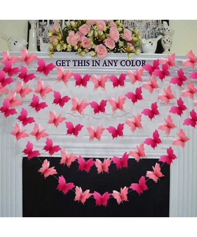 Butterfly Hanging Garland Party Decoration 4 Pack- 3D Paper Butterfly Bunting Banner for Wedding Baby Shower Birthday Home De...