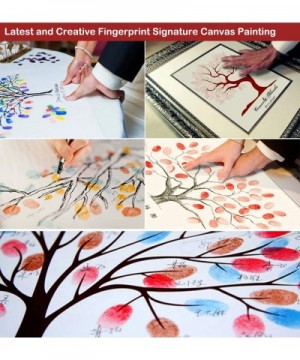 DIY Wedding Guest Book Alternative Fingerprint Wedding Tree Lovebirds Guests Book with Inkpad Thumbprint Attendance Engagemen...