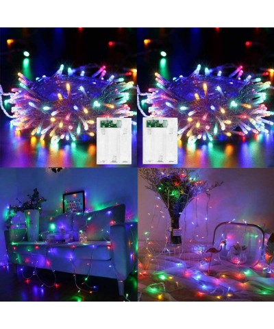 2 Pack LED String Lights Battery Operated Fairy String Lights Twinkle Decorative Lights 50 LED 16.5ft Battery Powered Starry ...