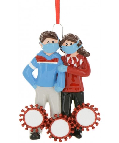 Personalized Survived Corona Couple Christmas Tree Ornament 2020 - Figurines Wear Mask Quarantine Gift Self-Isolation Fight T...