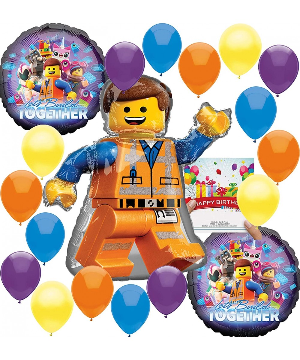 Lego Movie 2 Deluxe Balloon Decoration Bundle for (Any Birthday) with 8 Treat Bags and Birthday Card - CB18NTKCRG4 $15.64 Par...
