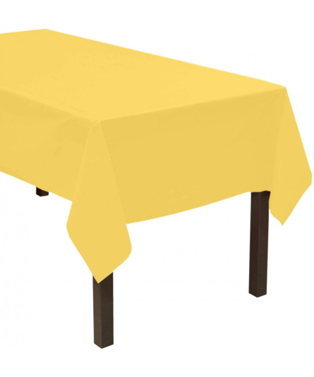 Heavy Duty Plastic Table Cover Available in 44 Colors- 54" x 108"- Yellow - Yellow - CW11DGD8917 $6.31 Tablecovers