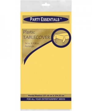 Heavy Duty Plastic Table Cover Available in 44 Colors- 54" x 108"- Yellow - Yellow - CW11DGD8917 $6.31 Tablecovers