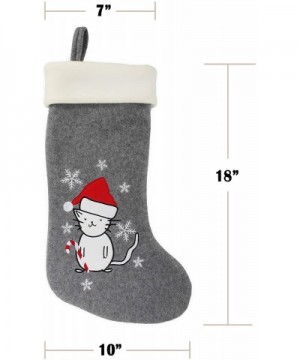 1 Pc Set 18" Classic Hand Embroidered Sequined Cute Animal Christmas Stocking- 13 Cat - 13 Cat - C218G7T22LS $8.17 Stockings ...
