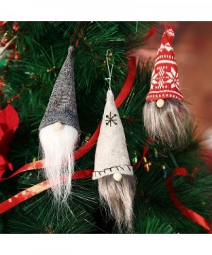 6 Pieces Swedish Christmas Ornaments Plush Scandinavian Gnome Tomte Xmas Santa Ornaments Handmade Table Decoration for Christ...