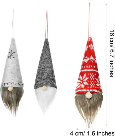 6 Pieces Swedish Christmas Ornaments Plush Scandinavian Gnome Tomte Xmas Santa Ornaments Handmade Table Decoration for Christ...