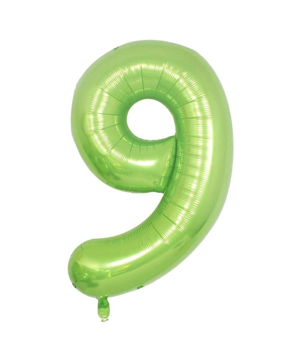 Green Foil 40 in 9 Helium Jumbo Number Balloons- 9th Birthday Decoration Digital Balloon for Women or Men- 9 Year Old Party S...