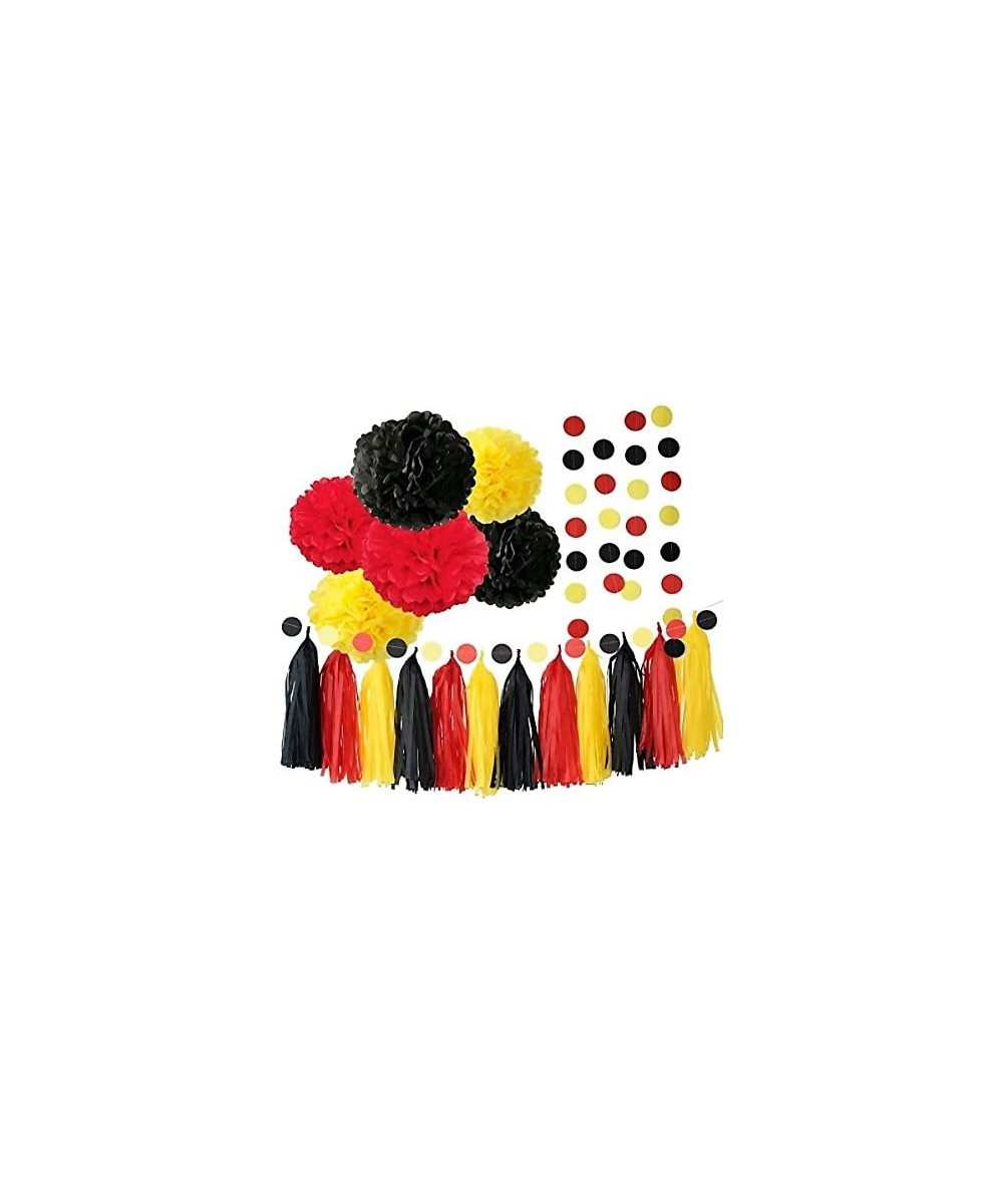 Red Yellow and Black 20pcs Party Decoration Set - C618COZXGD4 $15.03 Banners & Garlands